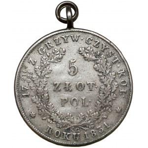 Powstanie Listopadowe, 5 złotych 1831 KG