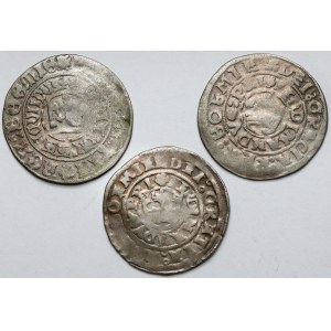 Bohemia, Prague pennies - Ladislaus II (1471-1516) and Ferdinand I (1526-1564) - set (3pcs)