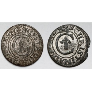 Gustavus II Adolphus and Christina Vasa, Riga shell - set (2pcs)