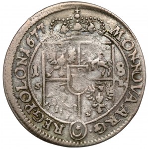 Jan III Sobieski, Ort Bydgoszcz 1677 SB - tarcza prosta
