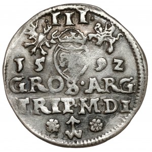 Zygmunt III Waza, Trojak Wilno 1592 - •III•