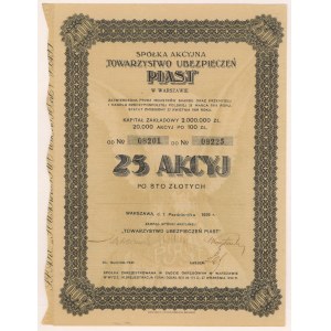 Tow. Ubezpieczeń PIAST, 25x 100 zł 1929