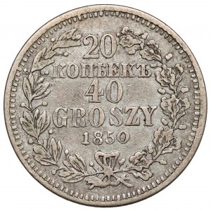 20 kopecks = 40 pennies 1850 MW, Warsaw