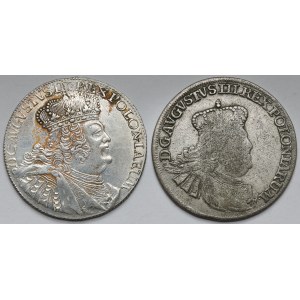 August III Sas, Ort Leipzig 1755 and 1756 EC - set (2pcs)