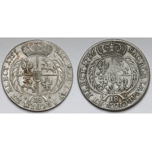 August III Sas, Ort Leipzig 1755 and 1756 EC - set (2pcs)
