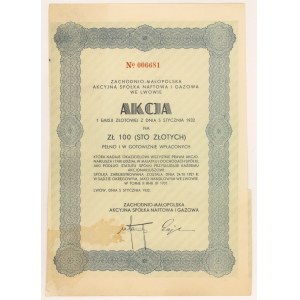 Zachodnio-Małopolska Akc. Sp. Naftowa i Gazowa, Em.1, 100 zł 1932