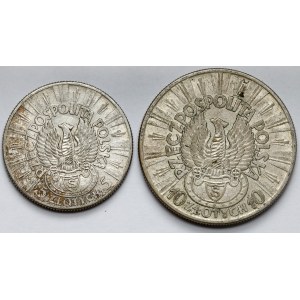 Strzelecki, Piłsudski 5 i 10 złotych 1934, zestaw (2szt)