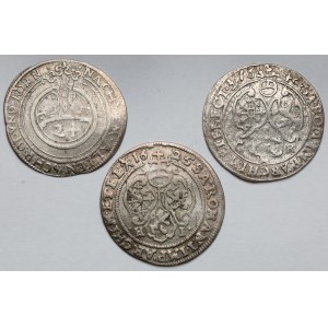 Saxony, 1/24 thaler 1624-1640, set (3pcs)