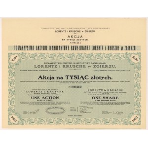 Tow. akc. of the LORENTZ and KRUSCHE cotton manufactory, 1,000 zl.