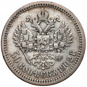 Rosja, Mikołaj II, 50 kopiejek 1902 AP
