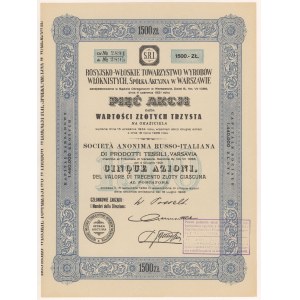 Russisch-Italienische Gesellschaft für Faserprodukte, 5x 300 Zloty 1934 - ausgegeben im Austausch gegen Em.2 Aktien