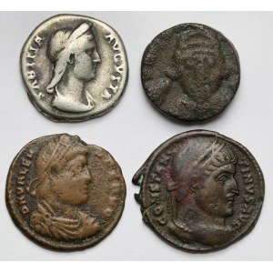 Roman Empire, Follis and Denarius - including Sabina - set (4pcs)