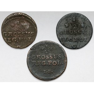 Poniatowski, Półgrosze 1767-1775 - zestaw, w tym destrukt (3szt)
