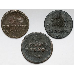 Poniatowski, Half-penny 1767-1775 - set, including destruct (3pc)