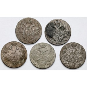 10 grošov 1821-1840 - sada (5 ks)