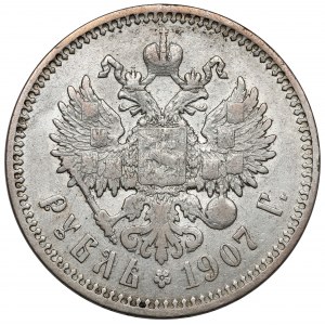 Rusko, Mikuláš II, rubeľ 1907 EB