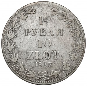 1-1/2 rubľa = 10 zlotých 1837 MW, Varšava