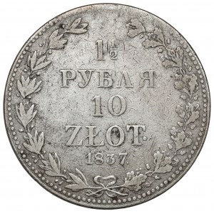 1-1/2 ruble = 10 zlotys 1837 MW, Warsaw