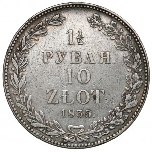 1-1/2 rubľa = 10 zlotých 1835 НГ, Sankt Peterburg