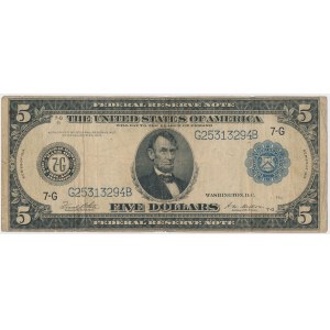 USA, 5 dolárov 1914
