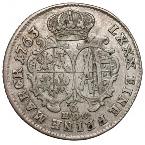 August III Sas, 1/6 thaler 1763 EDC, Leipzig