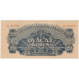 Czechoslovakia, 20 Korun 1944 - SPECIMEN