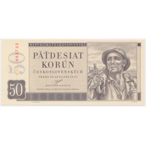 Czechoslovakia, 50 Korun 1950 - Perforated with 3 holes