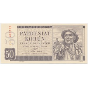 Tschechoslowakei, 50 Korun 1950 - PERFORATION