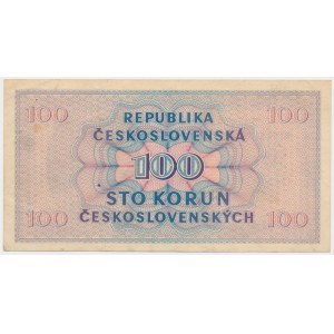 Czechoslovakia, 100 Korun 1945 - Perforated with 3 holes