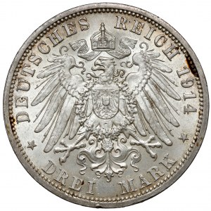 Prussia, 3 marks 1914-A