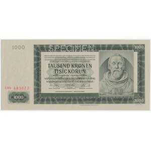 Protektorát Čechy a Morava, 1 000 korun 1942 - SPECIMEN