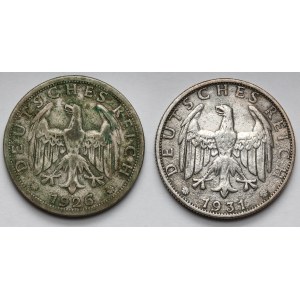 Niemcy, Weimar, 2 marki 1926 i 1931 - zestaw (2szt)