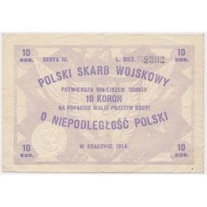 Poľská vojenská pokladnica, 10 korún 1914, Em.III