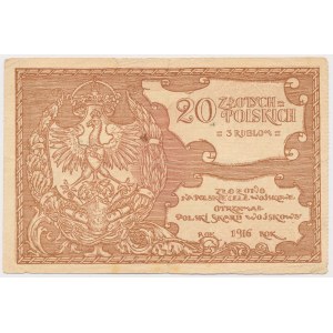 Polish Military Treasury, 20 zlotys = 3 rubles 1916