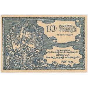 Polská vojenská pokladna, 10 zlotých = 1 rubl 50 kopějek 1916