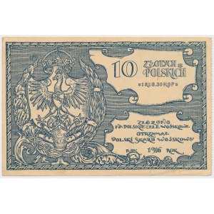 Polnischer Militärschatz, 10 Zloty = 1 Rubel 50 Kopeken 1916