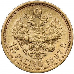 Russia, Nicholas II, 15 rubles 1897 AG