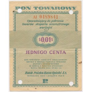 PEWEX 1 cent 1960 - Al - vymazáno