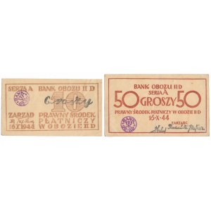 Oflag II D Gross-Born, 10 and 50 pennies 1944 (2pc)