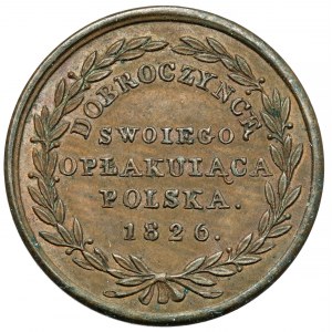 Medaila, Poľsko svojmu dobrodincovi 1826 - bronzová