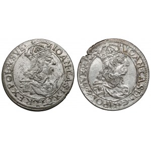 Jan II Kazimír, šestipence 1660-1661, včetně velmi vzácných (2ks)