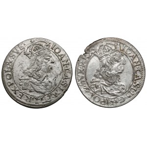 John II Casimir, Sixpences 1660-1661, including very rare (2pc)