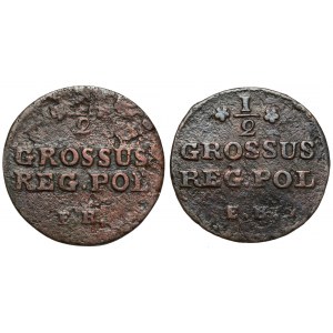 Poniatowski, Half-penny 1776 and 1777 - rare - set (2pcs)