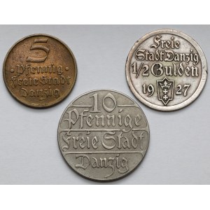 5-10 fenigů a 1/2 guldenů - sada (3ks)