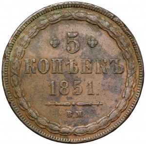 5 kopiejek 1851 BM, Warszawa - b.rzadkie