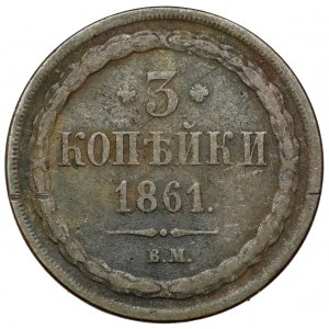 3 kopejky 1861 BM, Varšava