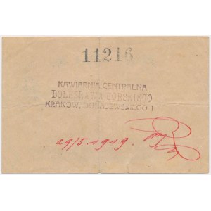 Krakau, Café Centralna B. GÓRSKIEGO, 1 korona (1919)