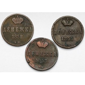 Dienieżka 1852-1855 BM, Warszawa - zestaw (3szt)