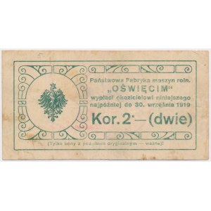 Auschwitz, State Agricultural Machinery Factory, 2 crowns (1919)