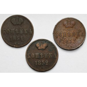 Kopiejka 1851-1853 BM, Warsaw - set (3pcs)